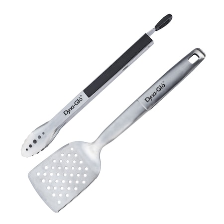 Dyna-Glo 2PC Stainless Steel Set Spatula and Tongs DG2SST17-D